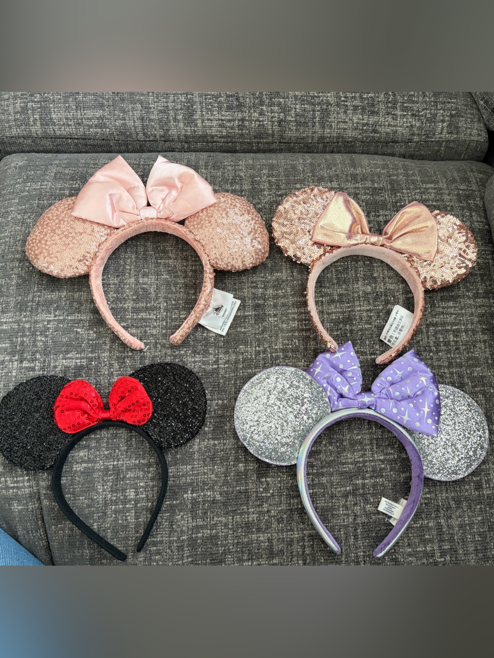 Sequin Minnie Ear Headbands - Pink, Silver, Black, Lavender